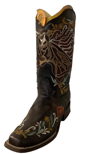 Embroidered Cowgirl boot with horsehead