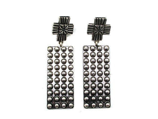 Western Rectangle Cross Dangle Earring