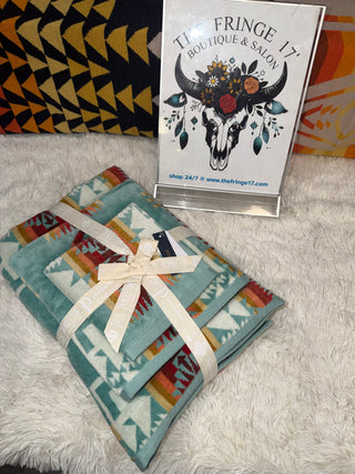 Southwestern Aqua 3-Piece Towel Set