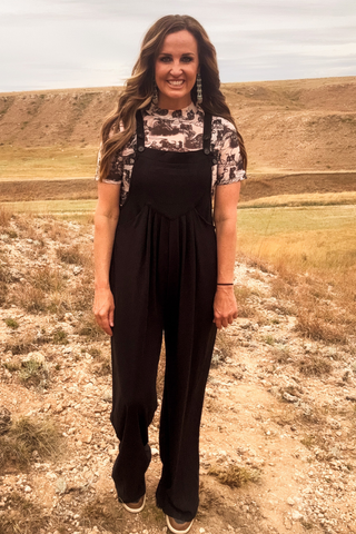 Night Sky Black Raw Hem Jumpsuit