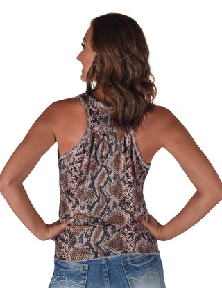 Flowy Tank Top | Dusty Pink Snake Print