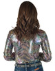 Button-Up Top | Tan Foil Leopard Print Lightweight Stretch Jersey