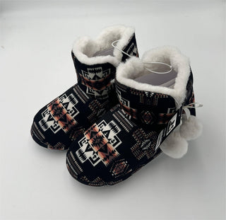 Aztec Designed Plush Booties