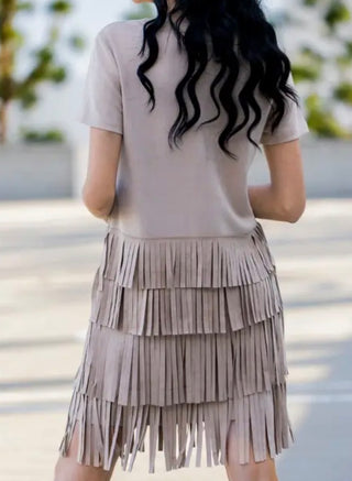 Western Suede Fringe Dress
