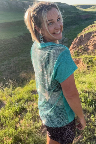 Hit The Backroads Rhinestones Top
