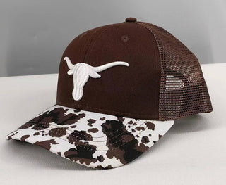 Cowhide Cap with longhorn