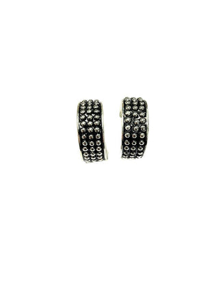 Western Tiny Bubble Textured Hoop Earring
