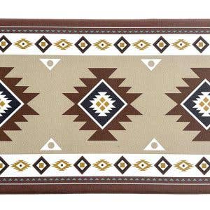 Aztec Kitchen Floor Mats-Beige