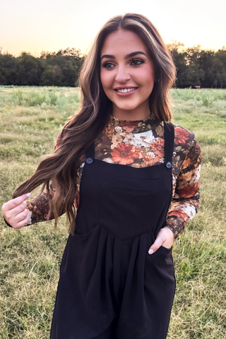 Night Sky Black Raw Hem Jumpsuit