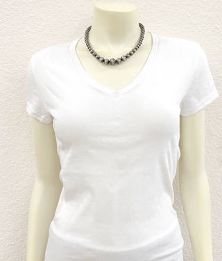 Handmade Graduated Navajo Bead Necklace