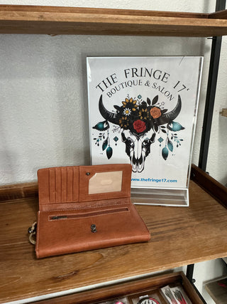 Wristlet Wallet – Western Turquoise Concho & Embroidery
