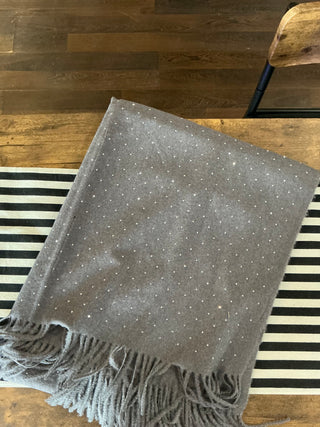 Charcoal Rhinestone Scarf