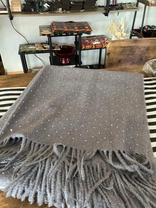 Charcoal Rhinestone Scarf