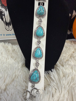 Western Turquoise Triangle Toggle Bracelet