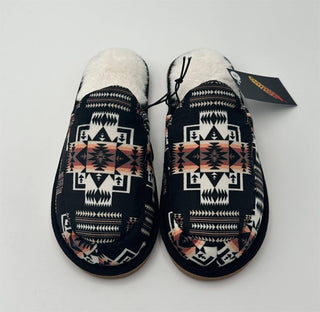 Indoor Slippers - Aztec Black