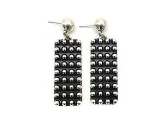 Western Rectangle Dot Bubble Dangle Earring