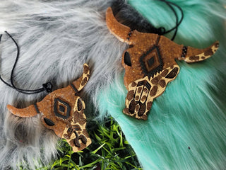 Leopard Print Bull Skull Freshie | Western Aztec Car Air Freshener