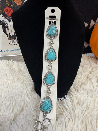 Western Turquoise Triangle Toggle Bracelet
