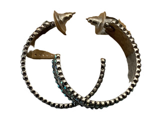 Western Filigree glass stone hoop earrings