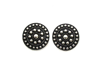 Western Metal Round Concho Bubble Earring
