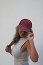 Maroon Distressed Hat