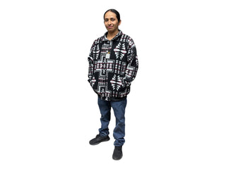 Collar Jacket | Santa Fe Black Southwest Inspired with Interlining