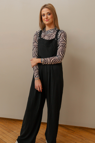 Night Sky Black Raw Hem Jumpsuit