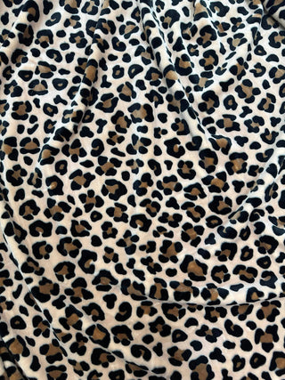 King Size Blanket | Tan Leopard Print Super Soft Plush Flannel