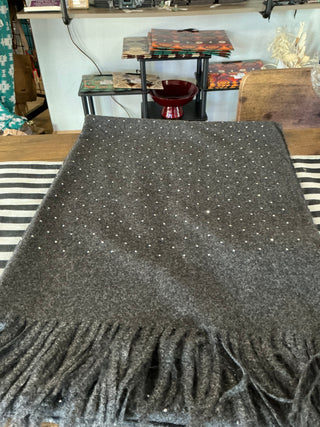 Black Rhinestone Scarf