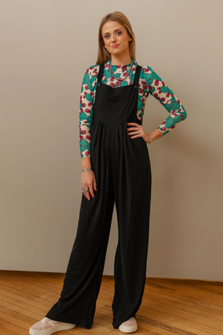 Night Sky Black Raw Hem Jumpsuit