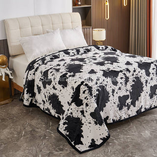 Black & White Cow Print Super Soft Plush Blanket