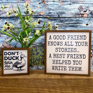 A Good Friend Knows All Your Stories | Funny Best Friend Wood Sign