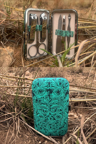 Tooled in Turquoise Western Manicure Set — Unique Gift & Style Essential