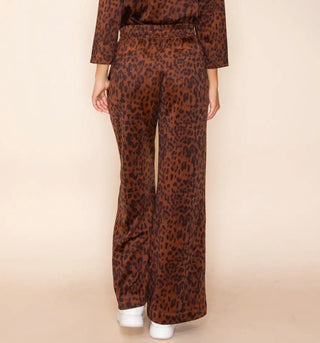 Leopard Print Wide Leg Pull-On Pants
