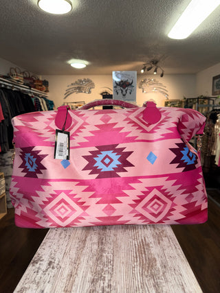 Dakota Pink Aztec Printed Weekender Bag