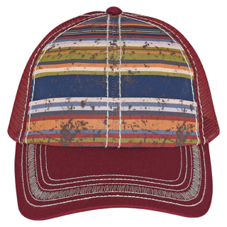 Women’s Serape Print Splatter Ponytail Baseball Cap – Western Boho Style