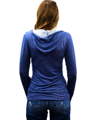 Denim Foiled Aztec Hoodie — Bold Western Style
