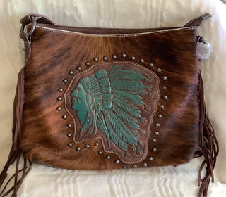 Indian chief Hair and Hide conceal carry purse