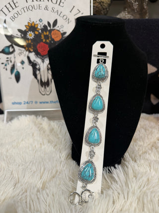 Western Turquoise Triangle Toggle Bracelet