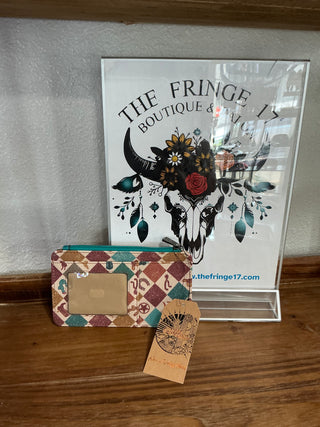 Western Icons Canvas Card Organizer Wristlet