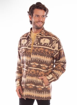 Buffalo Shacket BRN: Sherpa Lined Button Front Shacket Jacket