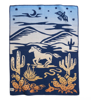 Western Wild Horse Crib Blanket