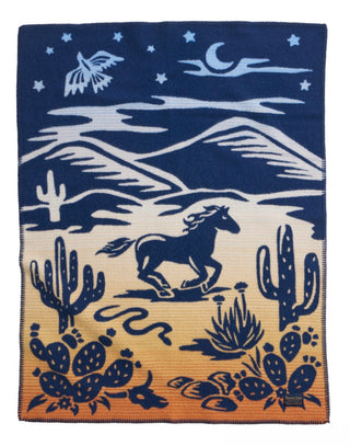 Western Wild Horse Crib Blanket