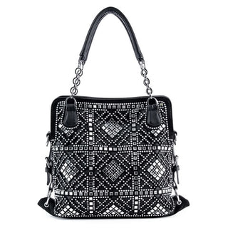 Rhinestone & mirror fashion hand bag