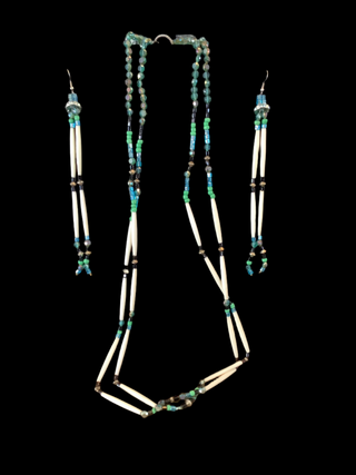 Authentic Dentalium necklace and earrings set