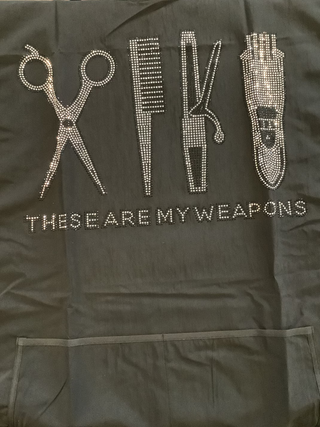 Rhinestone Black Stylist Apron