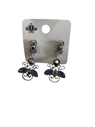 Vintage Blue & Black Drop Earrings