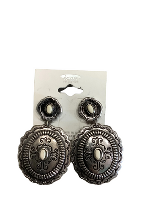 Western Semi Stone Concho Earrings
