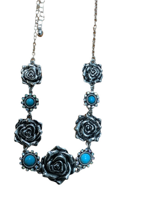 Rose and Turquoise Necklace Set