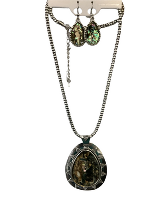 Abalone Pendant necklace set